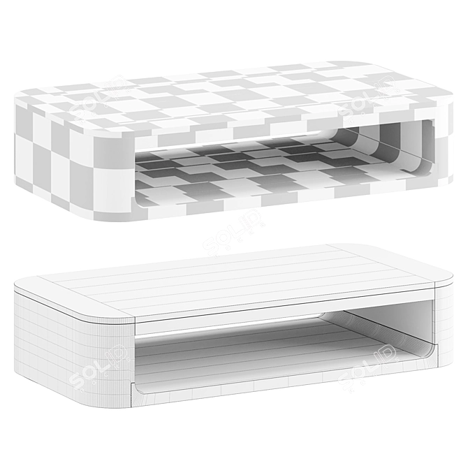 Modern Rustic Wood Coffee Table 3D model image 3