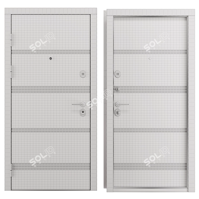 Bulat Metal Entry Door B413 3D model image 4