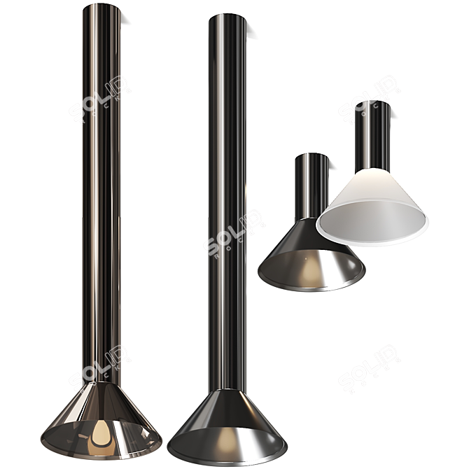 Modern Ceiling Mounted Lamp Kit 3D model image 1