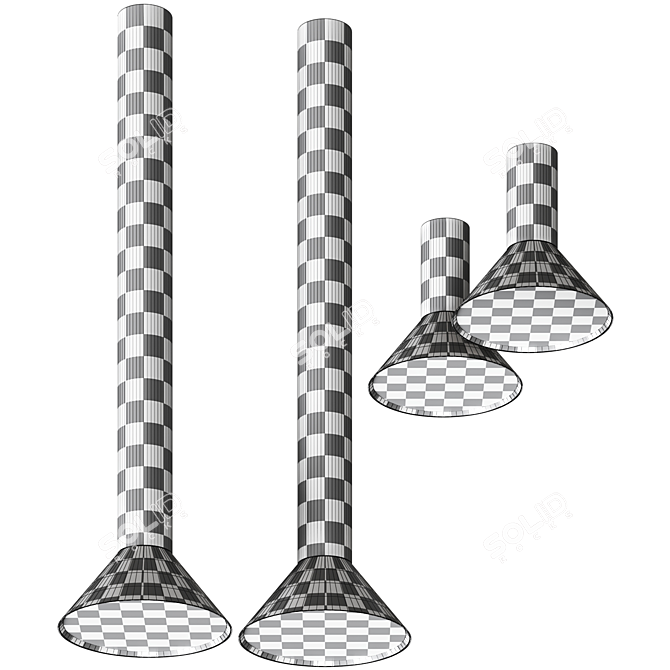 Modern Ceiling Mounted Lamp Kit 3D model image 2