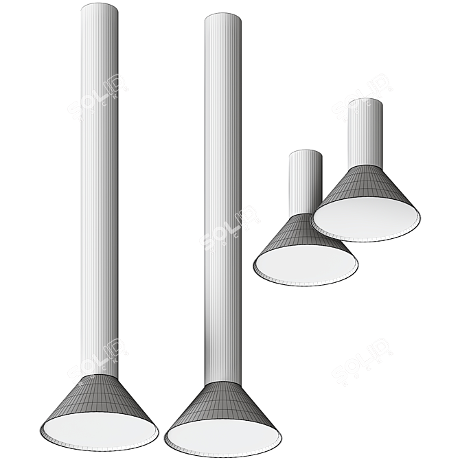 Modern Ceiling Mounted Lamp Kit 3D model image 3