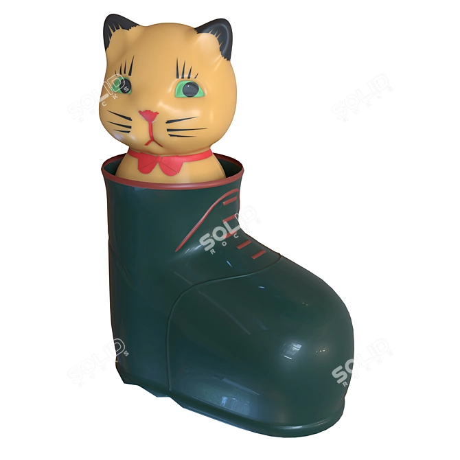 Vintage USSR Kitten Toy Boot 3D model image 1