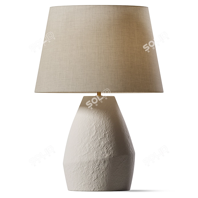 Modern White Magnesium Table Lamp 3D model image 1