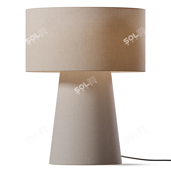 Modern Grey Fabric Table Lamp 3D model image 1