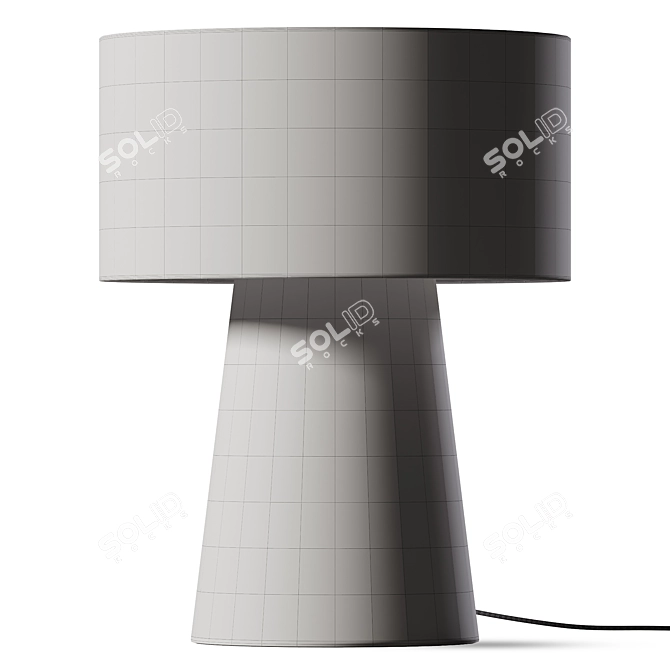 Modern Grey Fabric Table Lamp 3D model image 2