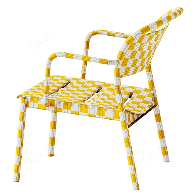 Modern Minimal Steel Armchair Set 3D model image 6