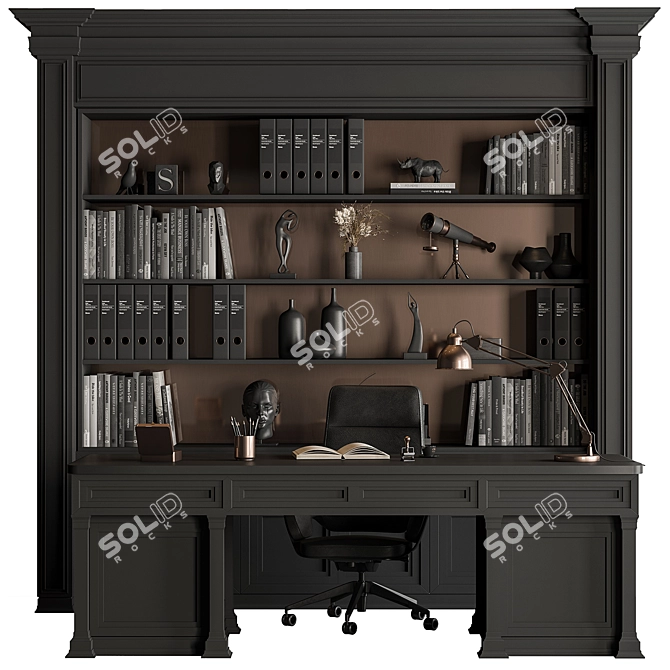 Executive Office Desk Furniture 591 3D model image 1