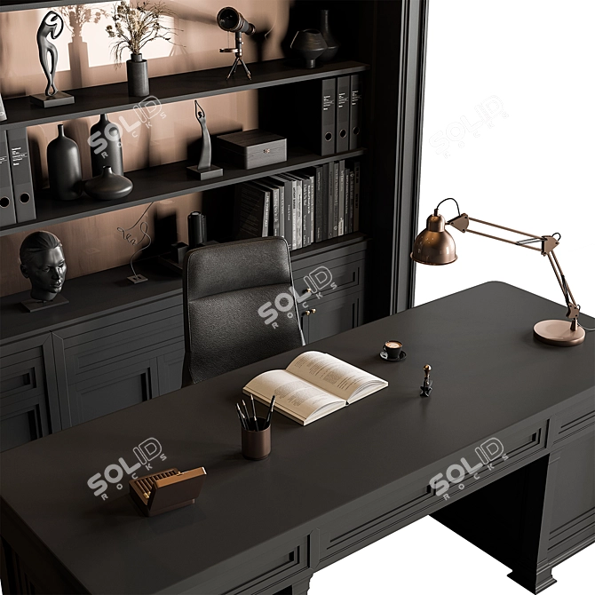 Executive Office Desk Furniture 591 3D model image 2