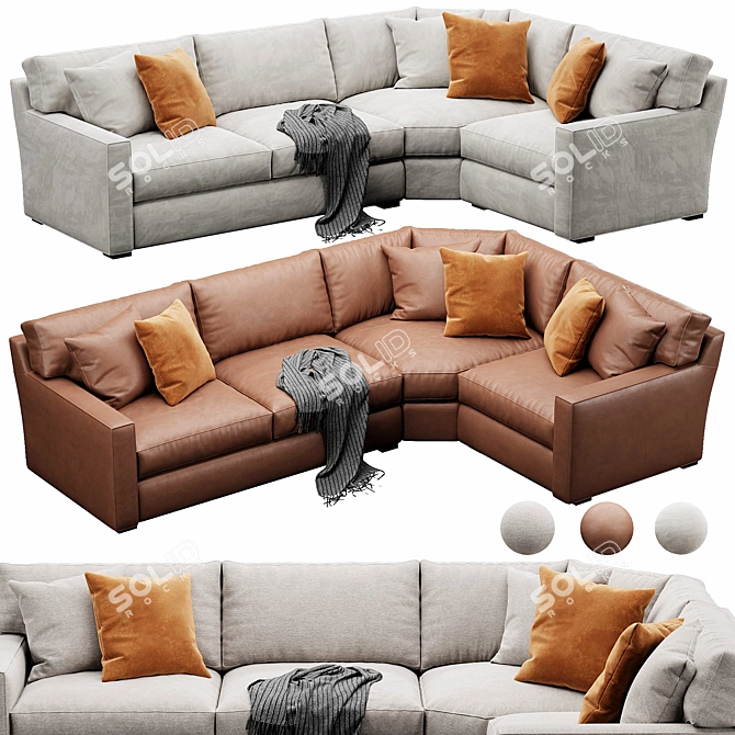 Convertible Axis Sectional Sofa 3D model image 1