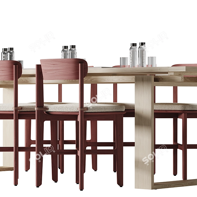 Modern Wooden Conference Table 3D model image 3