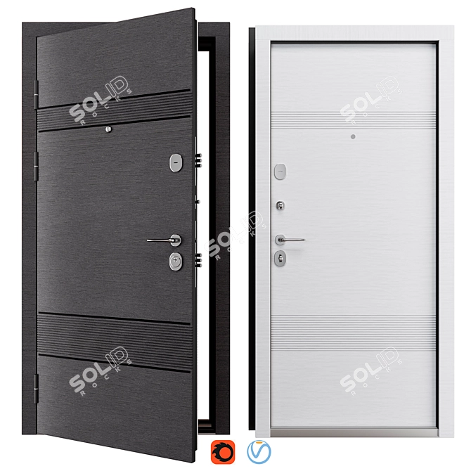 Bulat Metal Entry Door K-612 3D model image 1
