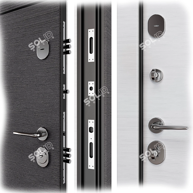 Bulat Metal Entry Door K-612 3D model image 2