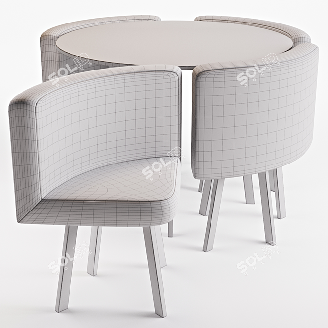 Euro Space Saver Dining Set 3D model image 7