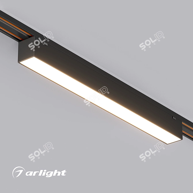 Linear LED Track Light 12W 3D model image 1