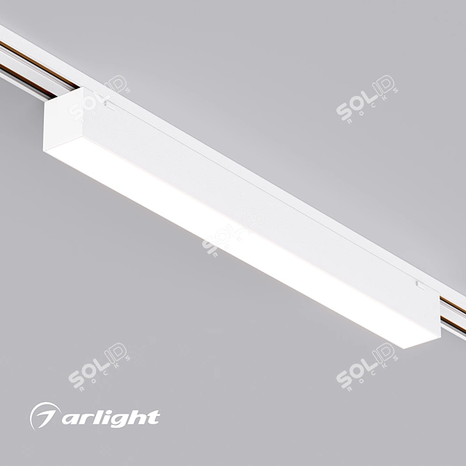 Linear LED Track Light 12W 3D model image 2