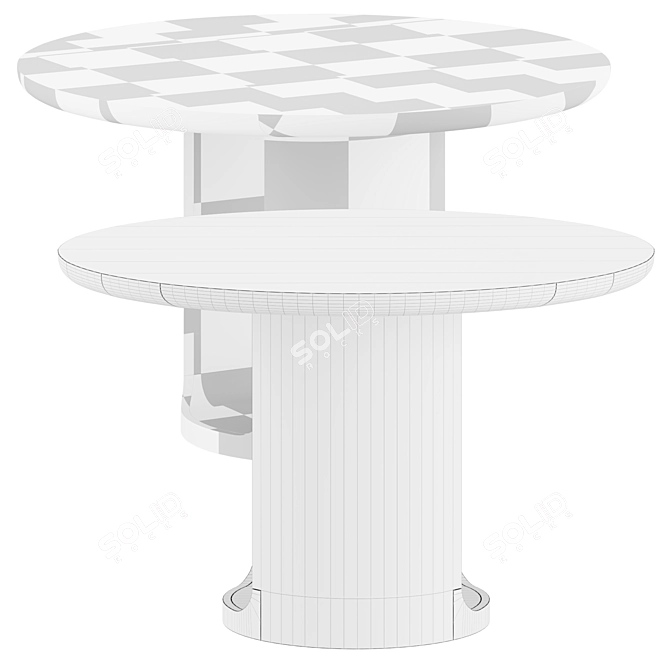 Round Luxury Dining Table Online 3D model image 3