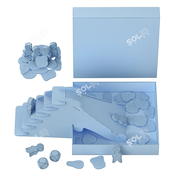 Tabletop Kids' Game Blue Elephant 3D model image 6