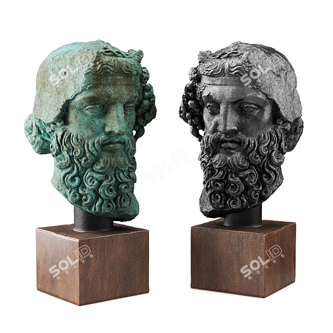 Heracles Head Sculpture 960mm 3D model image 1