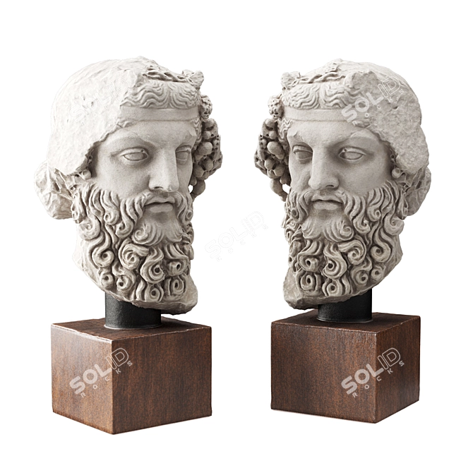 Heracles Head Sculpture 960mm 3D model image 2