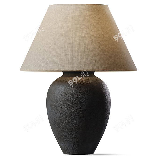 Elegant Black Ceramic Table Lamp 3D model image 1