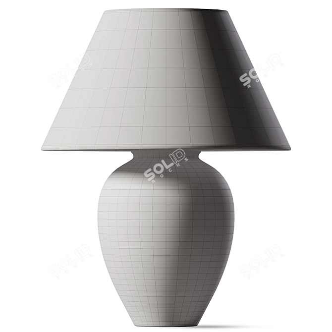 Elegant Black Ceramic Table Lamp 3D model image 2