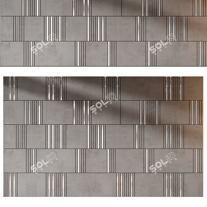 Modern 3D Wall Panel Decor 3D model image 2