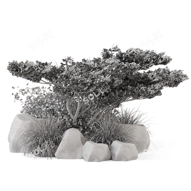 Outdoor Garden Bush Tree Set 3D model image 5