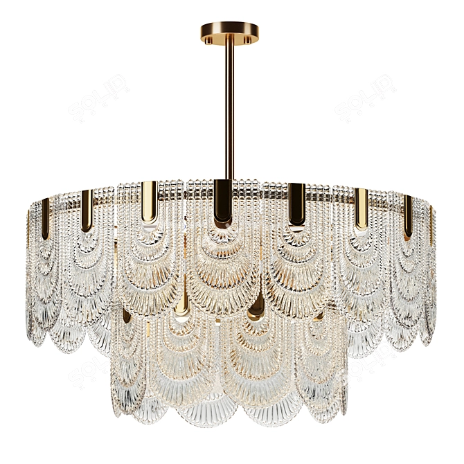 Indigo Salice Brass Chandelier Light 3D model image 1