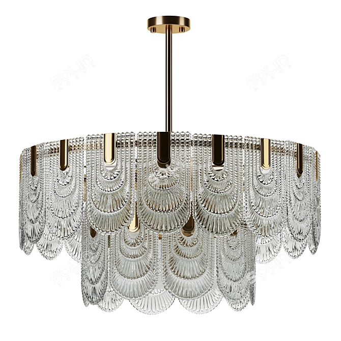 Indigo Salice Brass Chandelier Light 3D model image 2