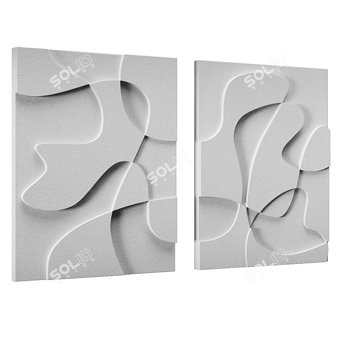 Venice Plaster Wall Art Set 3D model image 3