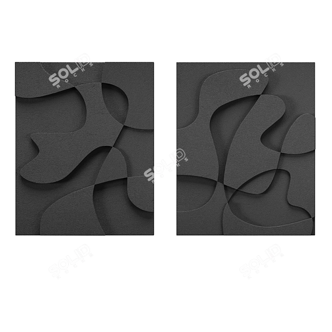 Venice Plaster Wall Art Set 3D model image 4