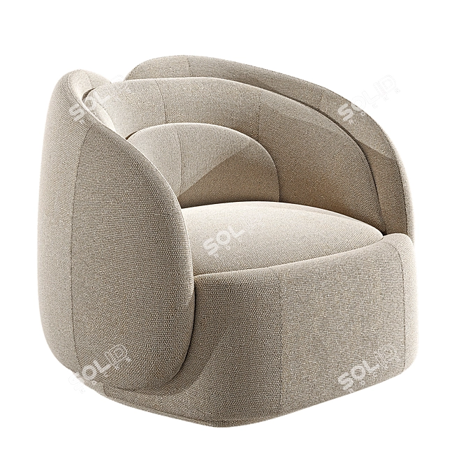 Modular Upholstered Peonia Chair 3D model image 1