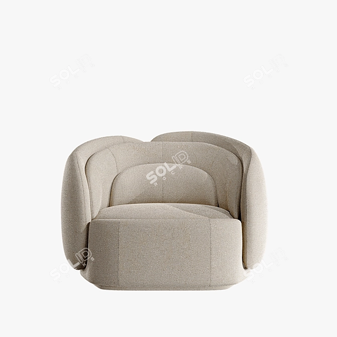 Modular Upholstered Peonia Chair 3D model image 2