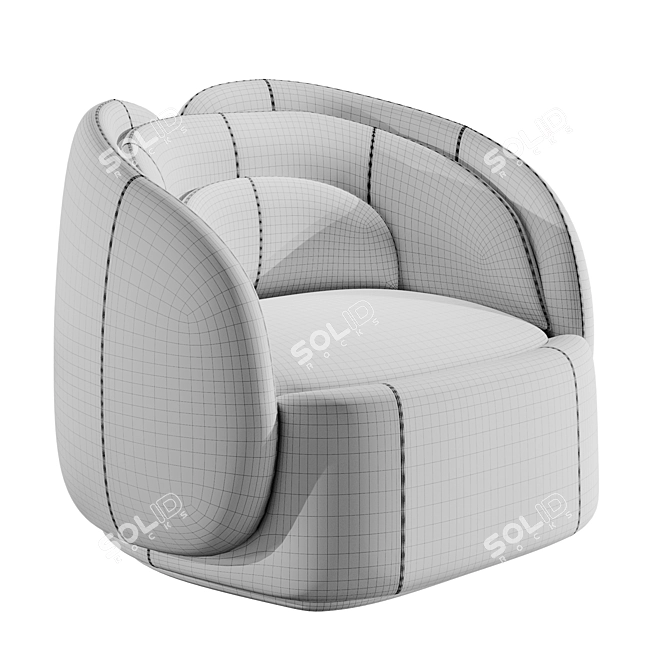 Modular Upholstered Peonia Chair 3D model image 4