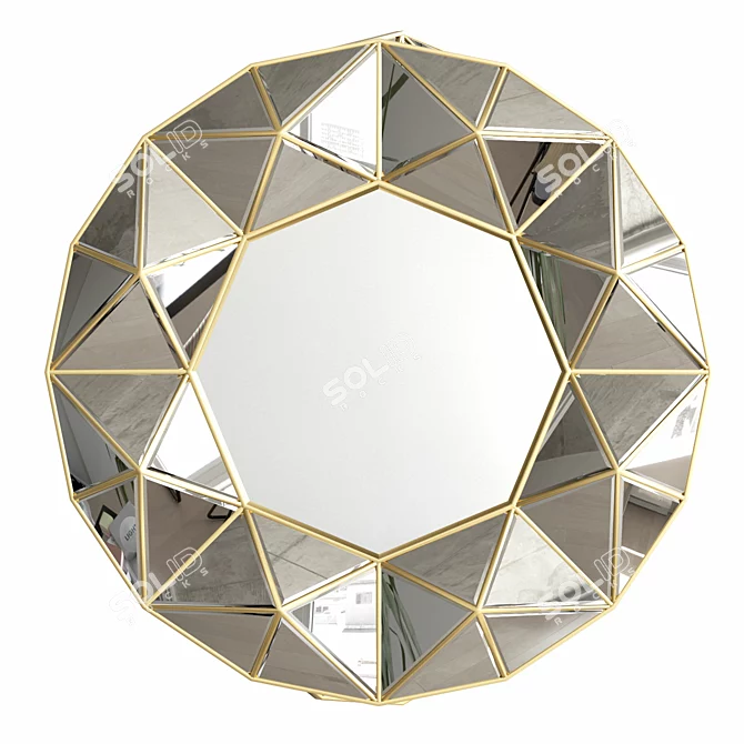 Modern Style Round Decorative Mirror 3D model image 1