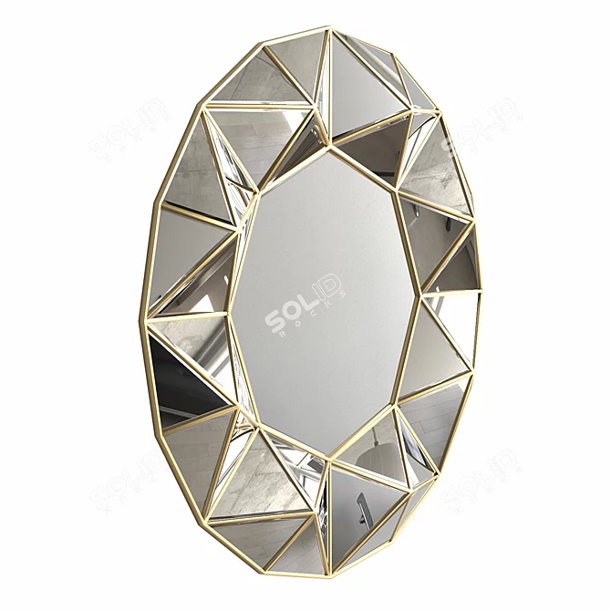 Modern Style Round Decorative Mirror 3D model image 2