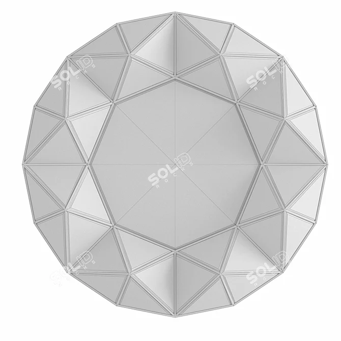 Modern Style Round Decorative Mirror 3D model image 3