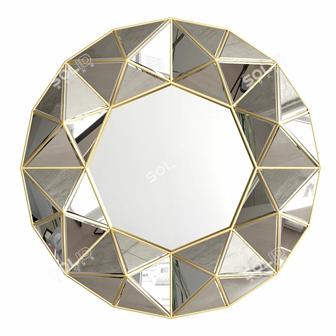 Modern Style Round Decorative Mirror 3D model image 4