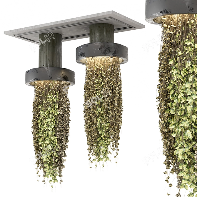 Metal Box Hanging Plants Set 3D model image 1