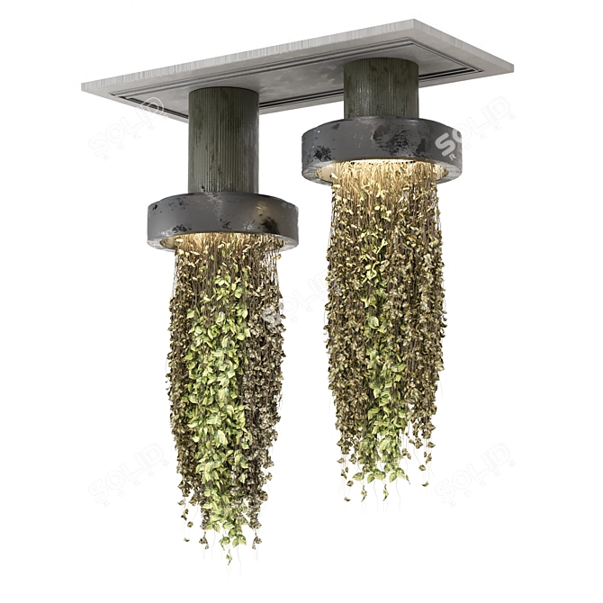 Metal Box Hanging Plants Set 3D model image 4