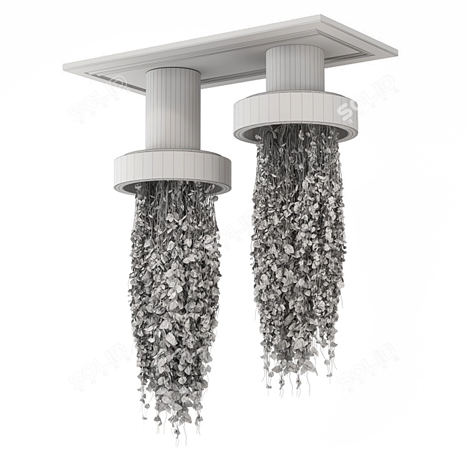 Metal Box Hanging Plants Set 3D model image 5