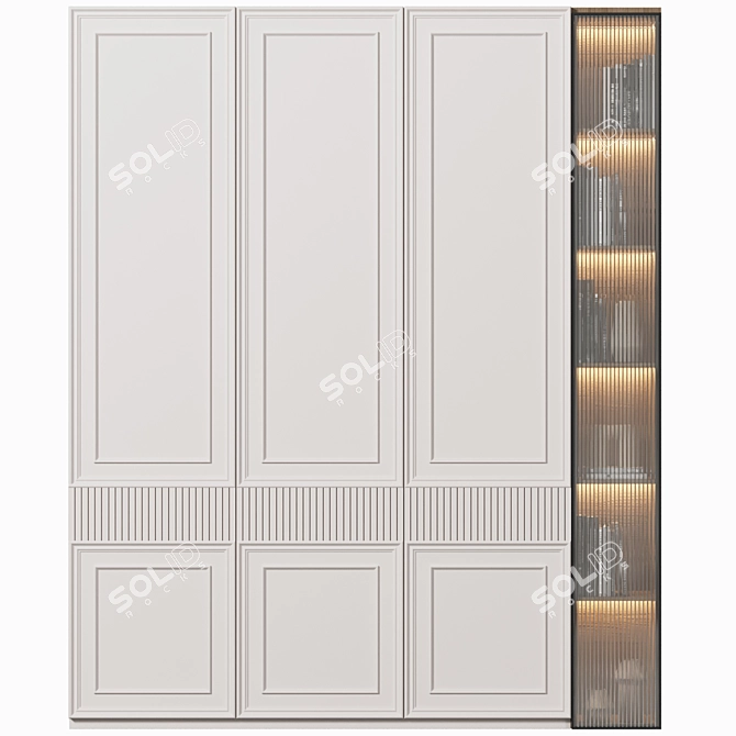 Modern Minimalist 4K Wardrobe 3D model image 1