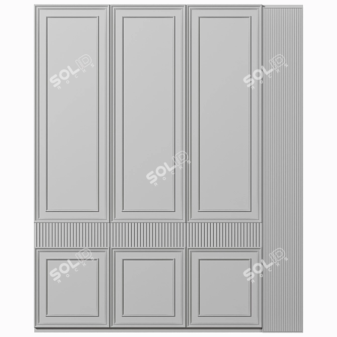 Modern Minimalist 4K Wardrobe 3D model image 4