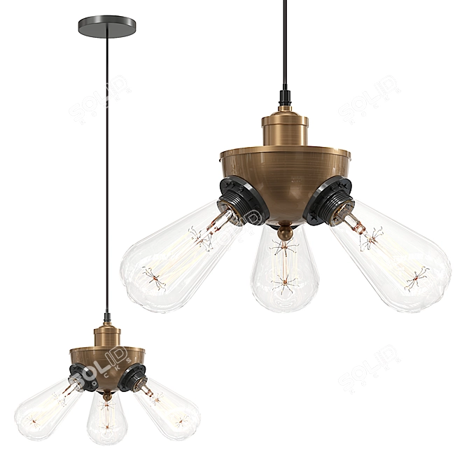 Elegant Lambert Pendant Light 3D model image 2