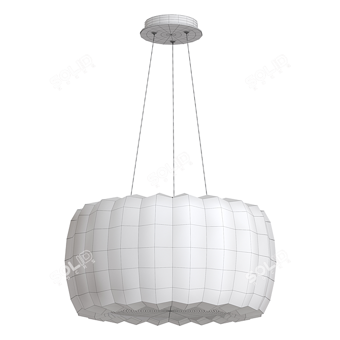 Sleek Metal Pendant Lighting 3D model image 2