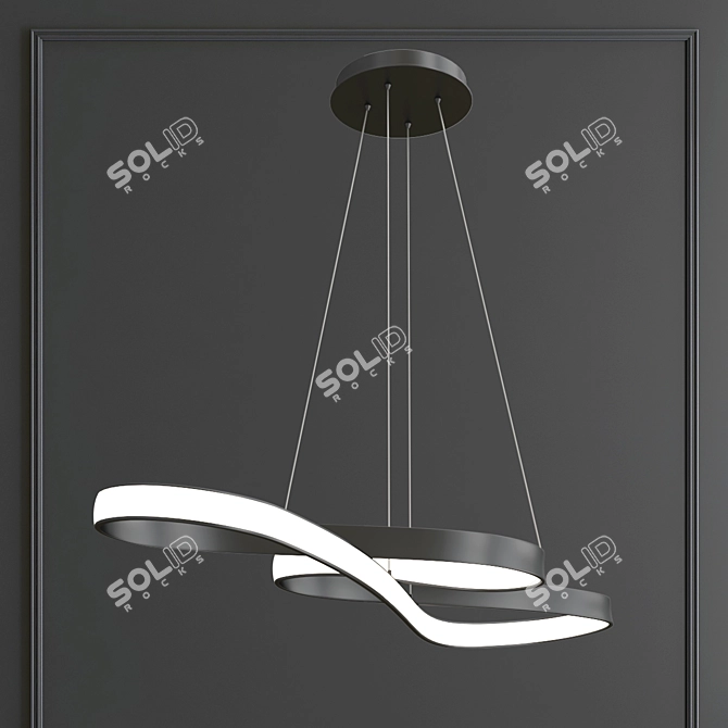 Sleek LED Chandelier, Modern Design 3D model image 2