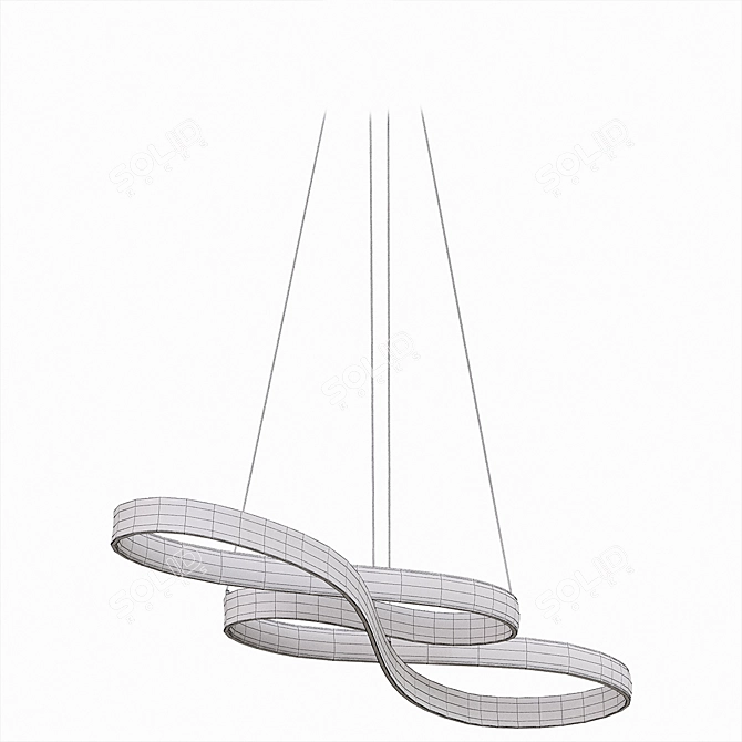 Sleek LED Chandelier, Modern Design 3D model image 3