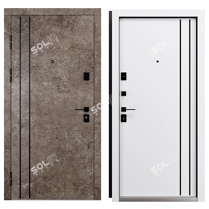 Status 551 (Bulat) Metal Entrance Door 3D model image 3