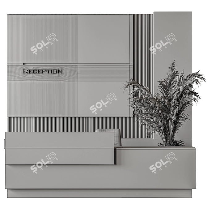 Modern Reception Desk Office Set 3D model image 3