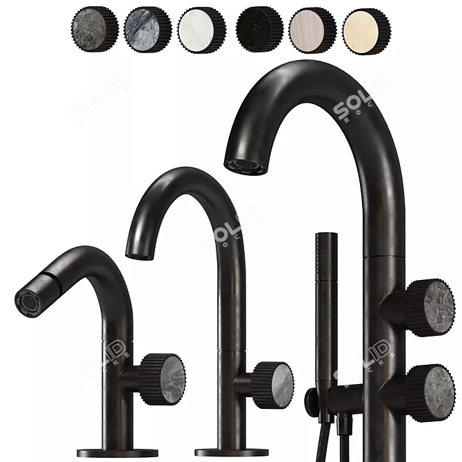 SALVATORI Spaghetti Faucet Set: Modern Luxury Integration 3D model image 2